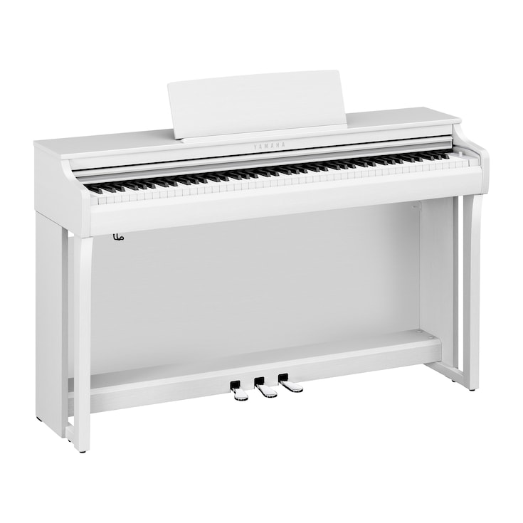 Diagonal side view of the Yamaha Clavinova CLP-825WH