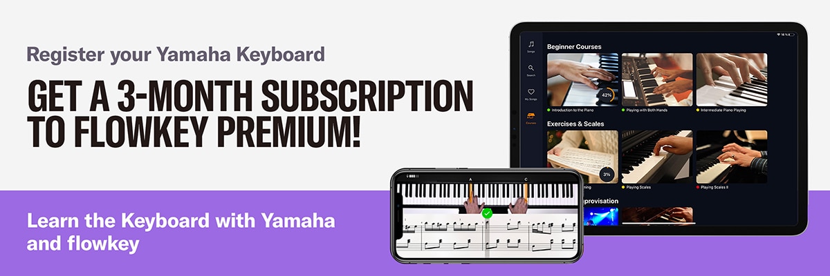 Anuncio de la campaña de flowkey del teclado digital