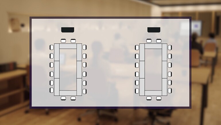 Operación de división/combinación de salas: reconfiguración sencilla para diseños de salas flexibles.