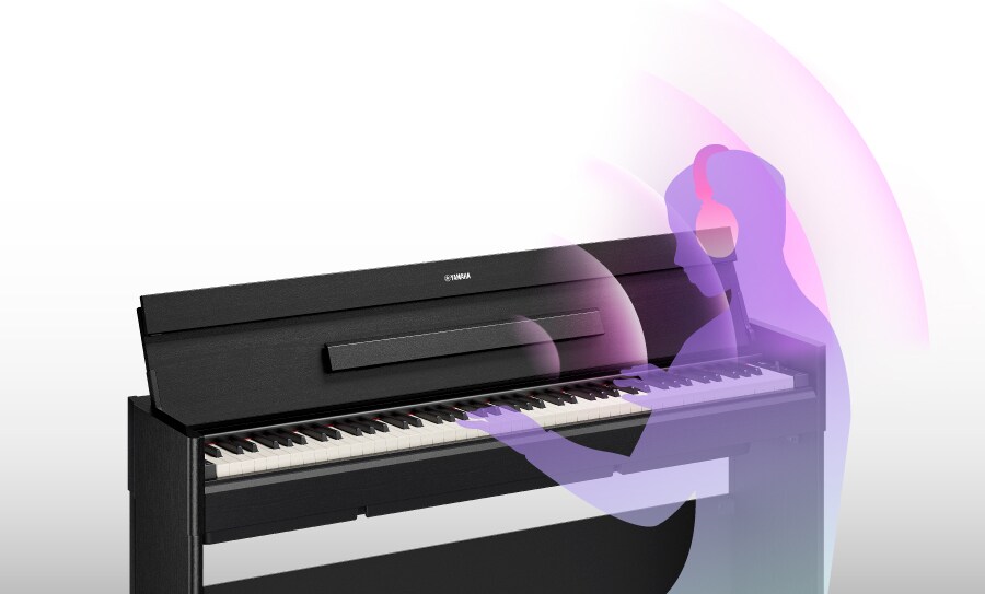 Una imagen que muestra una función que simula la dispersión natural del sonido al usar audífonos